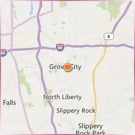 Grove City College Location Map