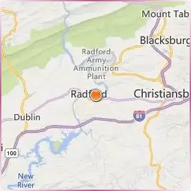 Radford University Location Map Radford University Location Map